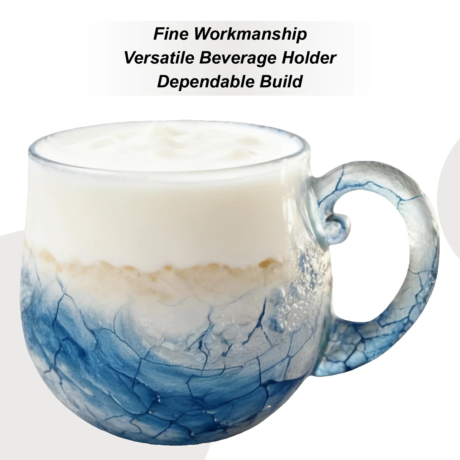 

Волнистая стеклянная кружка, контейнер для напитков ручной работы, кружка для питья с ручкой для горячего кофе, сока, молочных напитков, гостиной, офиса