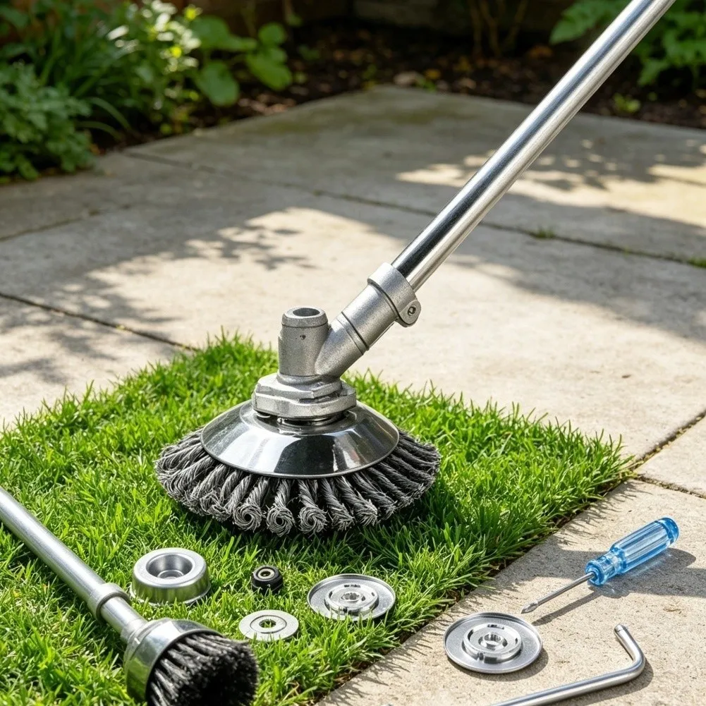 Straw Harvester With Bowl-Shaped Steel Wire Wheel For Cutting Grass Comes With Both 8-inch And 6-inch Steel Wire Brushes
