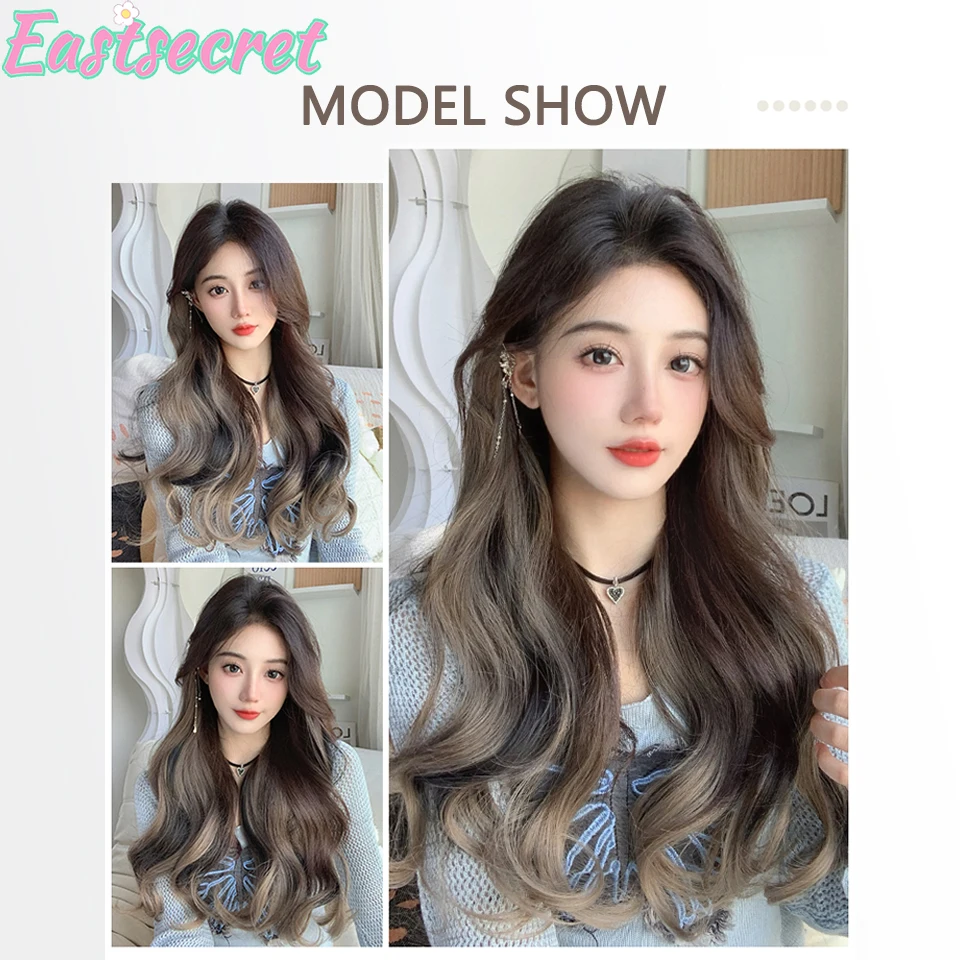 EAST Synthetic Long Curly Hair Gradient Paris Painted Wig Patches With Increased Hair Volume And Fluffy Hair Extensions image 5