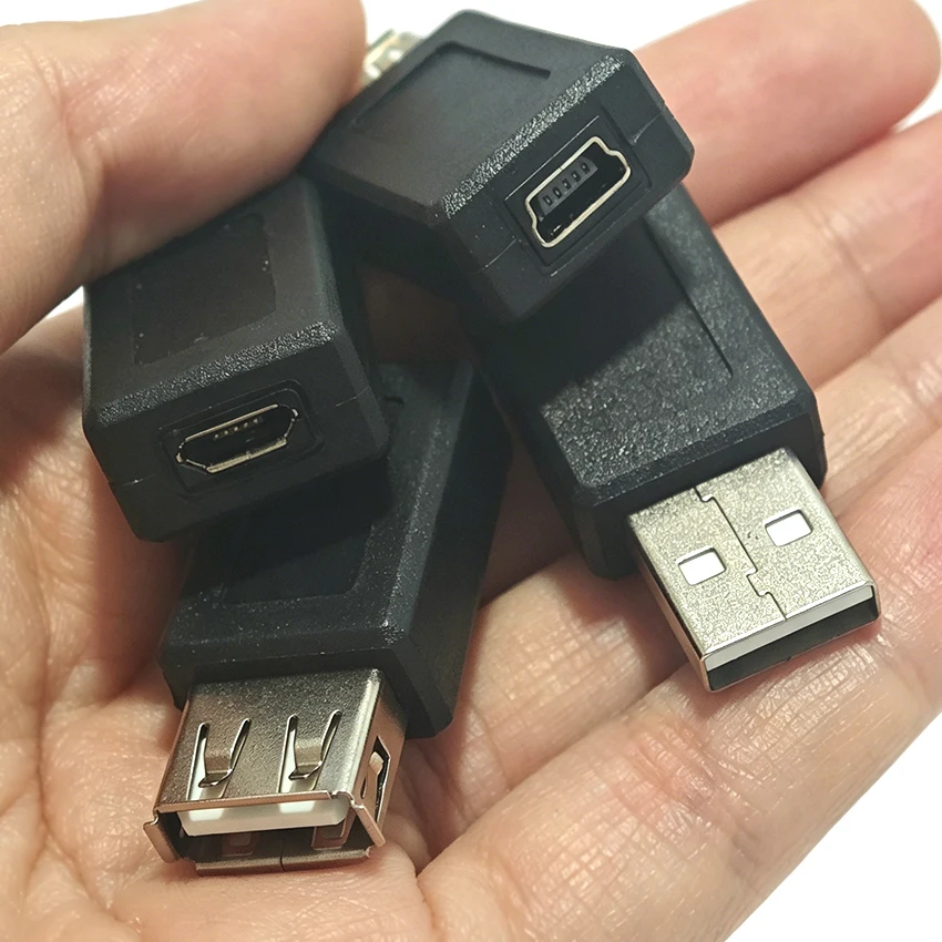 

For Mobile Phone Tablet Black USB2.0 Female Male to Micro Mini Female Adapter Plug Converter Charging Line Interface Conversion