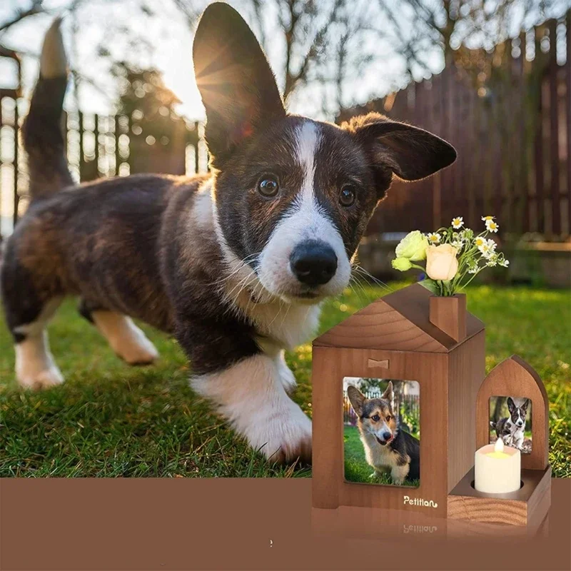 

Pet Urns with Photo Frame Funeral Cremation Small Box Urn Loving Memory Pet Picture Frame Holder Handicraft