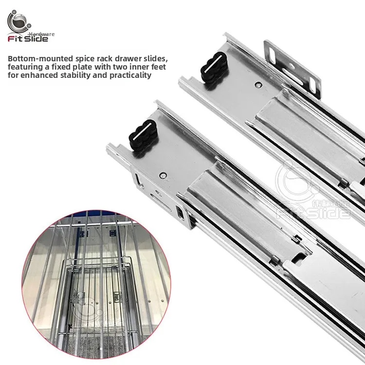 Kg Inner Mount Soft Close Drawer Slides Cabinet Pull Out Spice Dish Baskets Cold Rolled Steel Rails In Black Or White From To Mm
