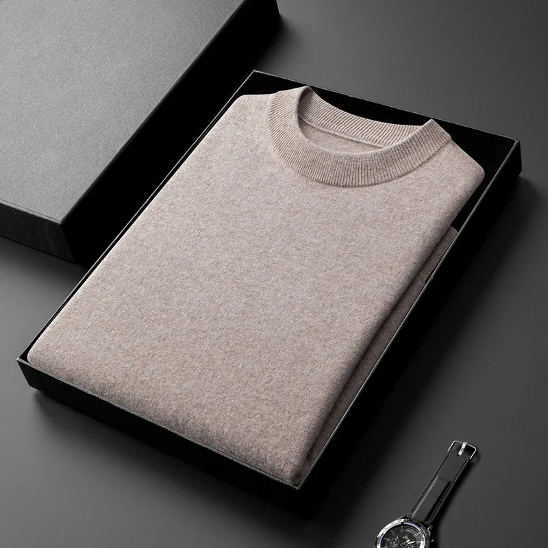 

High Quality Men's Autumn Winter 100% Wool Sweater Men Pullover Top Shirt