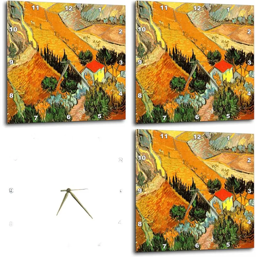 

15 Van Gogh-Inspired Landscape Wall Clock, 15 Square