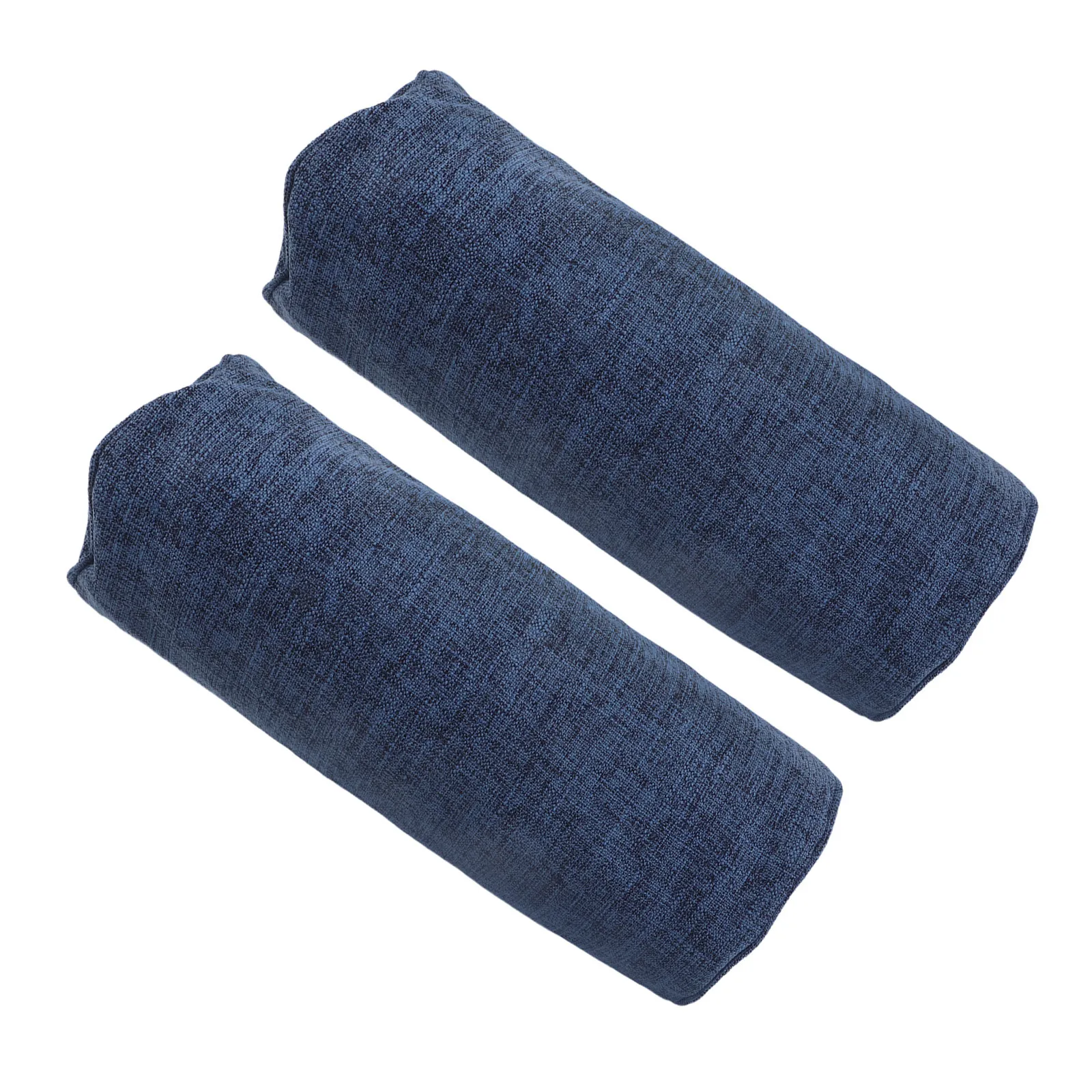 2Pcs Neck Roll Pillow Cover Zippered Round Cylinder Cushion Cotton Linen Pillowcase Breathable Machine Washable for Bedroom