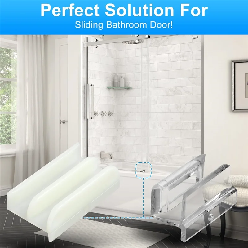 FAST-Sliding Shower Door Bottom Guide With Screw For Glass Shower Doors Fits 1/2In & 3/8In Glass Thickness