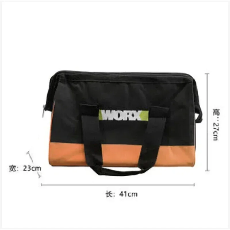 Worx-Bolso de mano para herramientas, bolsa de tela Oxford de doble capa con anillo de alambre, impermeable, anticaída, para almacenamiento portátil y embalaje de herramientas