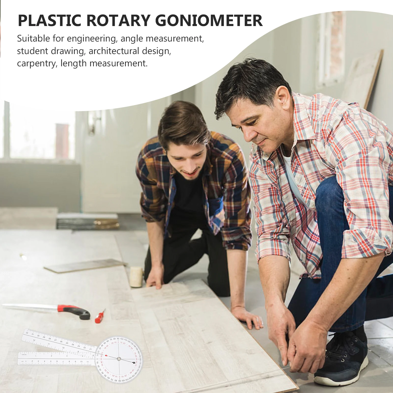 

1pc Plastic Goniometer Angle Ruler Professional Measurement Tool Transparent Rotary Gauge for Joint Motion Range Engineering
