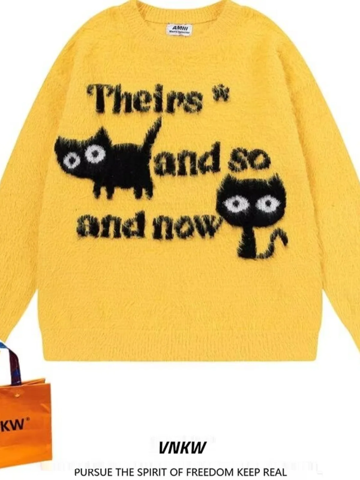 

Вязаный свитер оверсайз с ручной росписью, женский круглый топ, модный осенне-зимний высококачественный свитер для поездок на работу