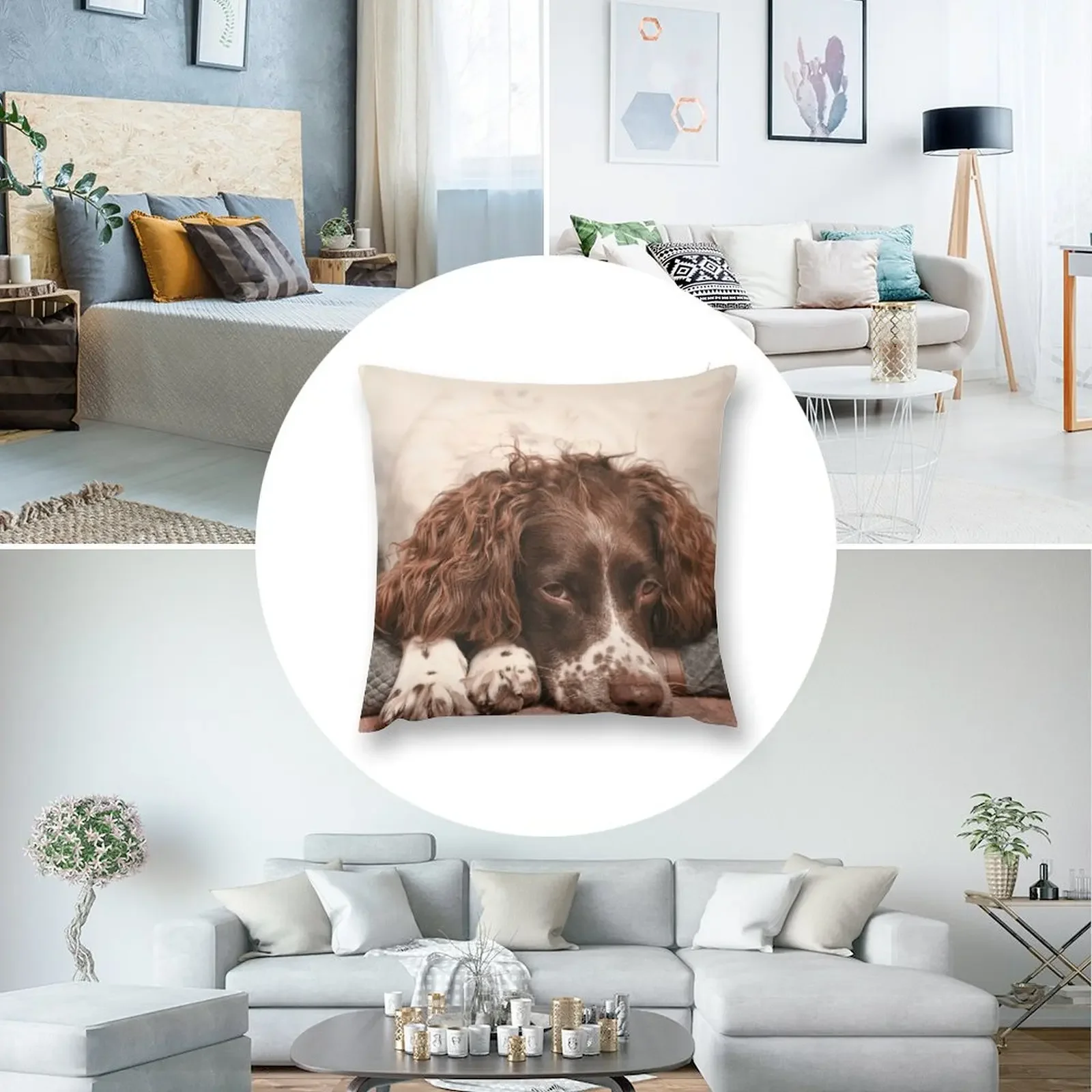 Inglês springer spaniel lance travesseiro fronha fronha de natal fronhas decorativas