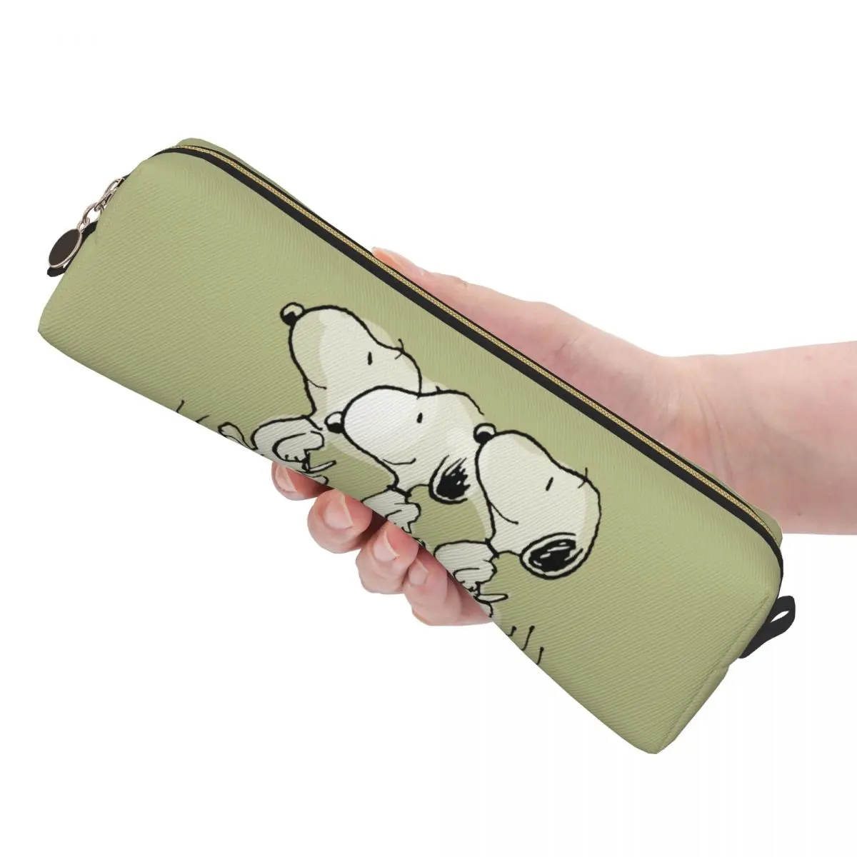 سنوبي المشي طويل القامة مقلمة قلم رصاص الحقيبة صندوق القلم للأطفال أكياس تخزين كبيرة اللوازم المدرسية سستة القرطاسية