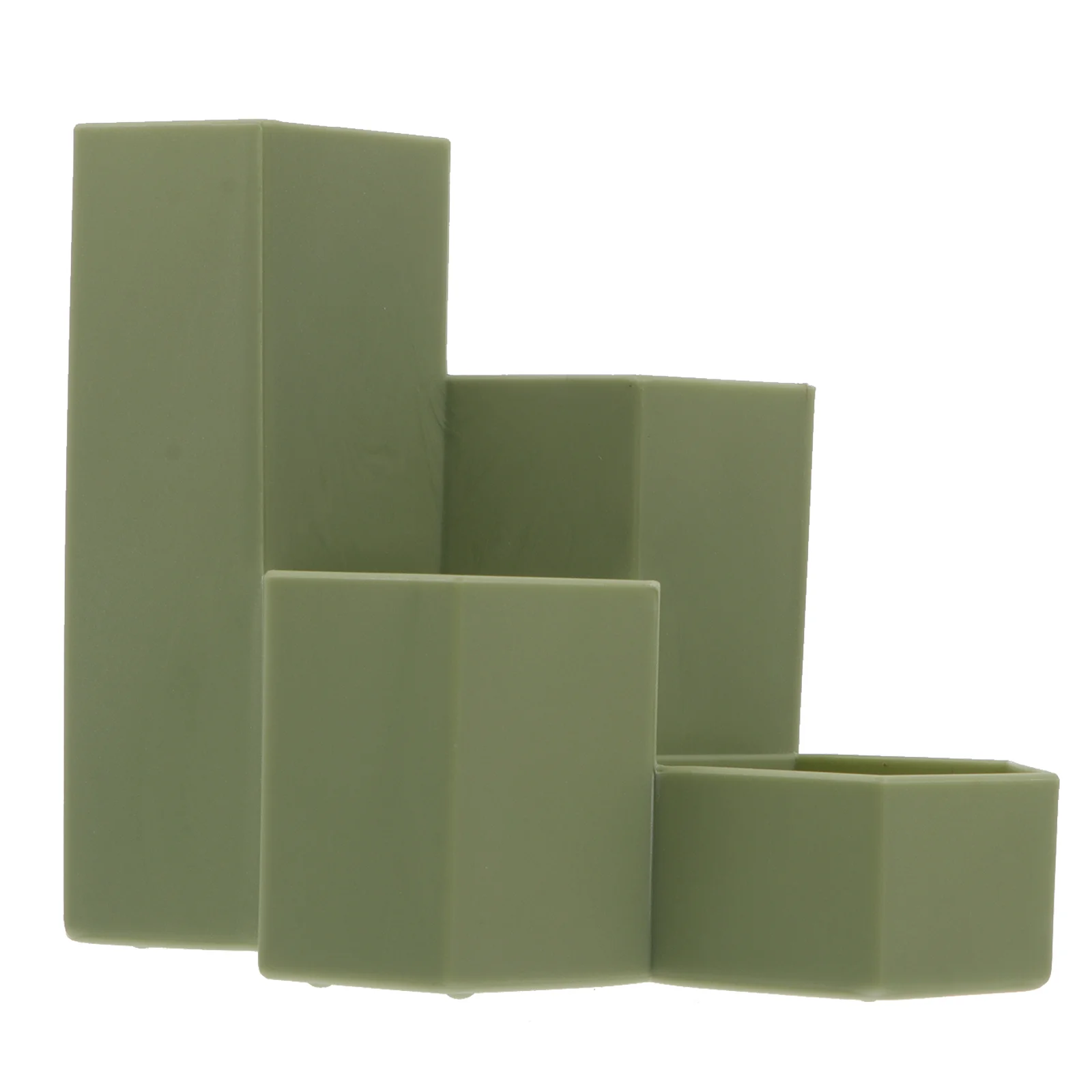 Desktop Pencil Stand Hexagonal Holder Cosmetics Case Makeup Stationery Ruler Plastic Organizer Office