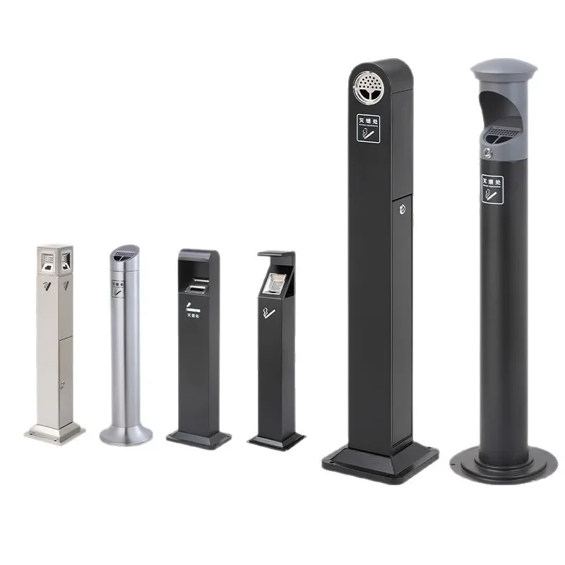 for Outdoor stainless steel ash column hotel cigarette butt collection vertical
