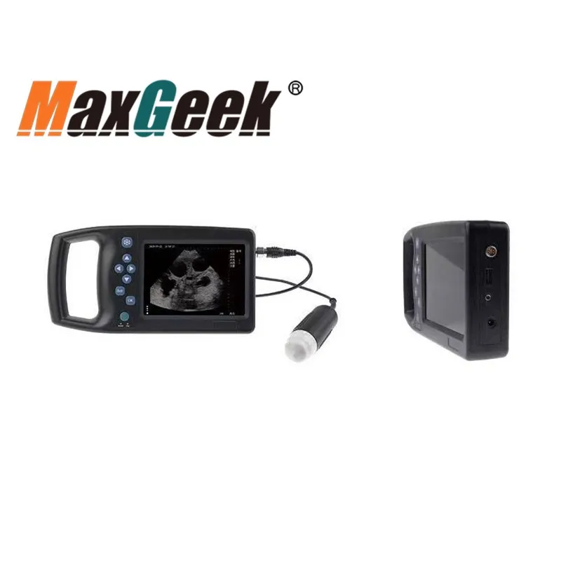 Maxgeek M6 Mechanical Fan Scan Veterinary Ultrasonic Diagnostic Instrument Support Probe Preheating with 5.7-inch UHD LCD