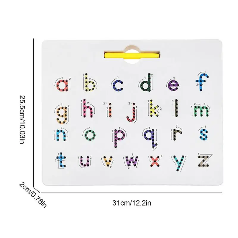 Alphabet Magnetic Drawing Board 2-in-1 Practice Learning Educational Toy Double-Sided Magnets Tracing Board Stem Toy Letters