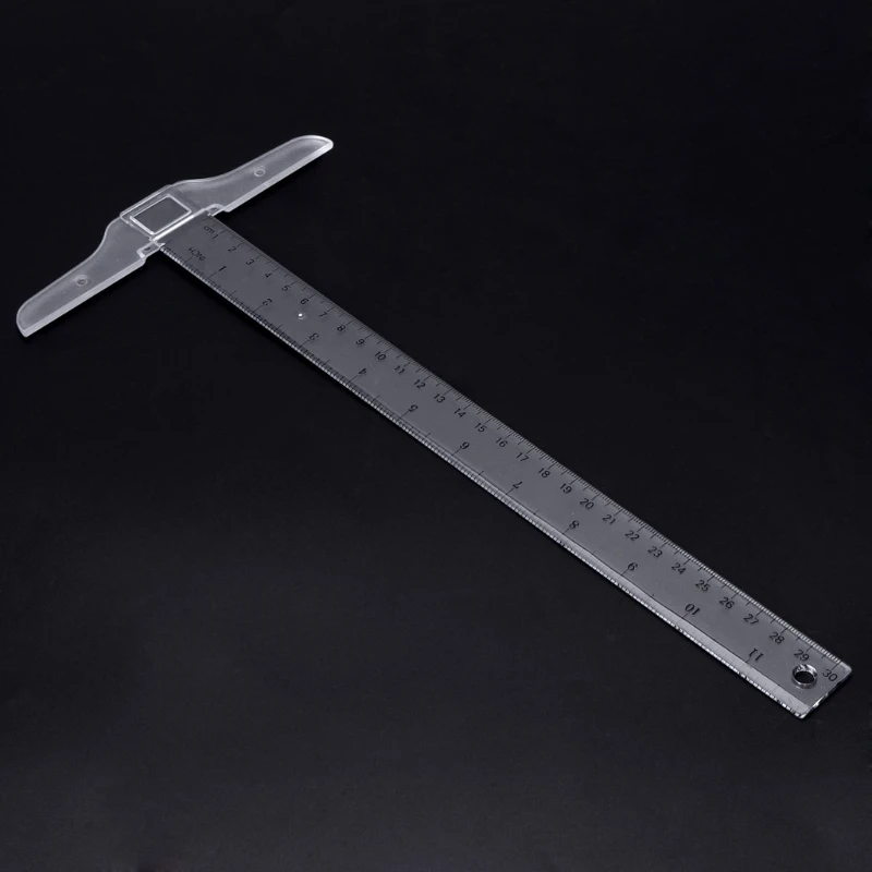 Woodworking Ruler Tool T Shape Square Ruler 30cm T Ruler Clear Transparent Measure Straight Measure Tool Metric Imperial