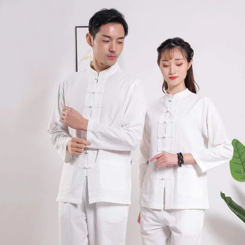 الكبار تاي تشي الزي 6 ألوان القطن الكتان عالية الجودة الووشو الكونغ فو الملابس للرجال والنساء فنون الدفاع عن النفس الجناح تشون البدلة #2