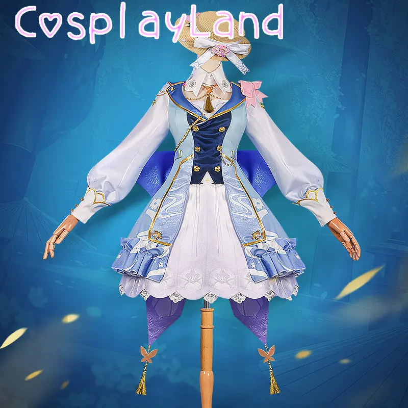 

Kamisato Ayaka Cosplay Game Genshin Impact Ayaka Springbloom Missive Cosplay Costume Festival Party Dress Fancy Lolita Dress