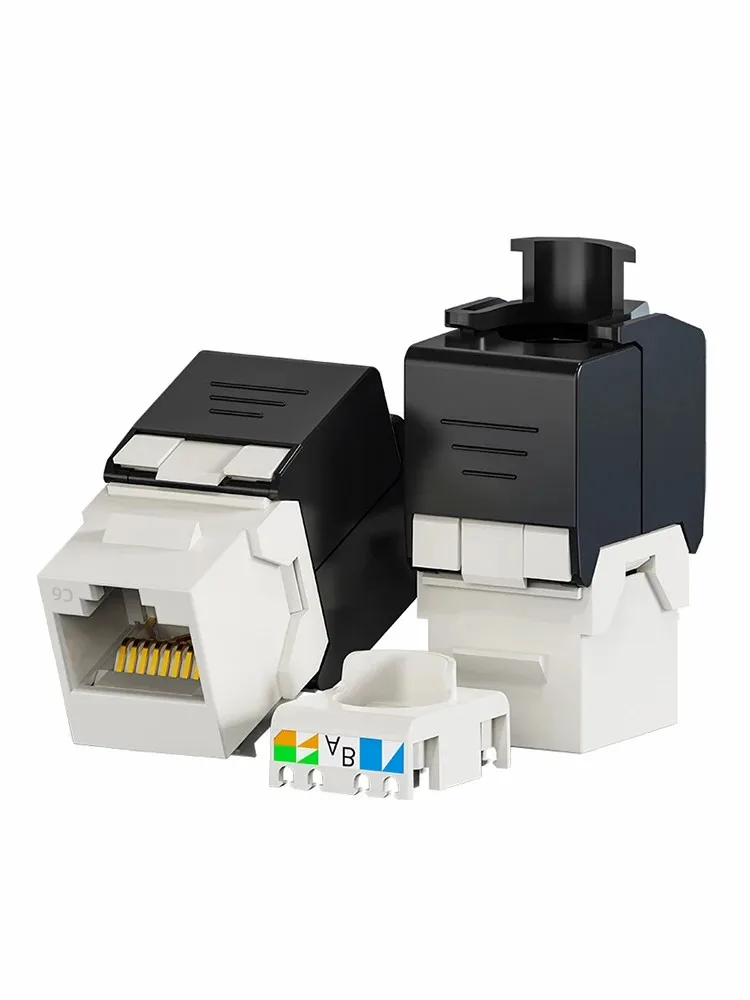 Natalink 10 szt. RJ45 Cat8 Cat7 Cat6A ekranowane gniazda Keystone, RJ45 STP bez narzędziowy moduł ze stopu cynku ekranowane gniazdo Keystone — zdjęcie produktu 7