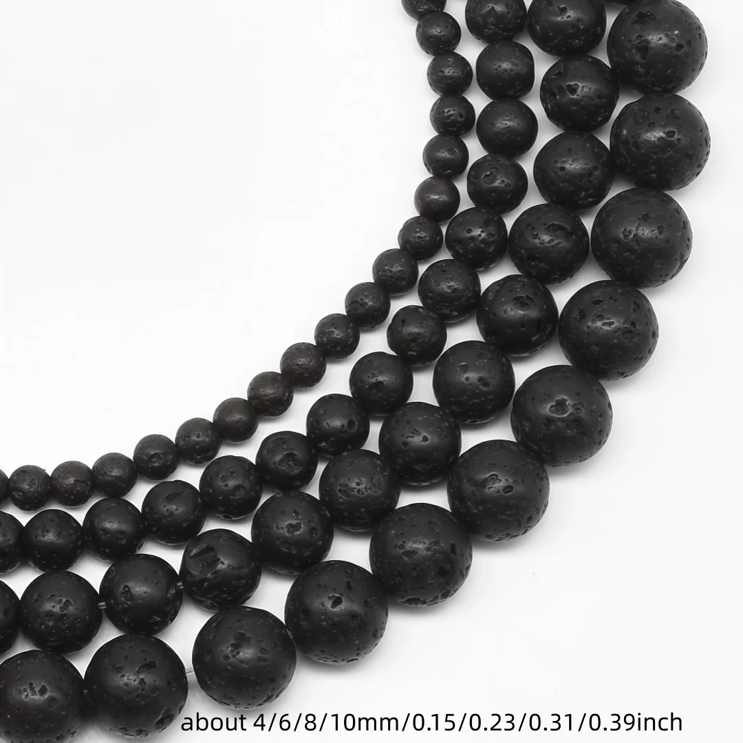 4/6/8/10mm Lava Rock Beads, Natural Stone Beads For Jewelry Making Faceted Gemstone Lava Rock Beads, Semi Precious Round beads