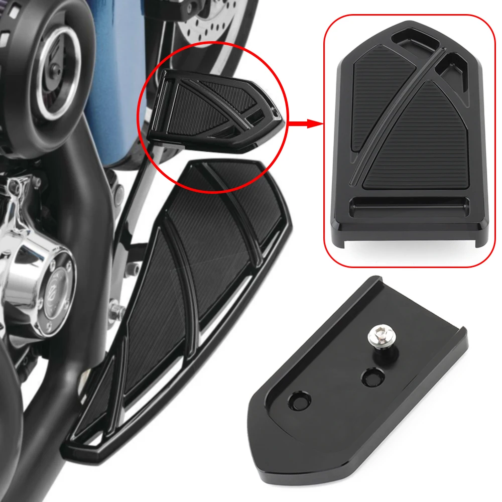 Black Phantom Motorcycle Brake Pedal Pad Cover For Harley Touring Road Glide Electra 1980-2023 Dyna FLD 12-2016 Softail Trike