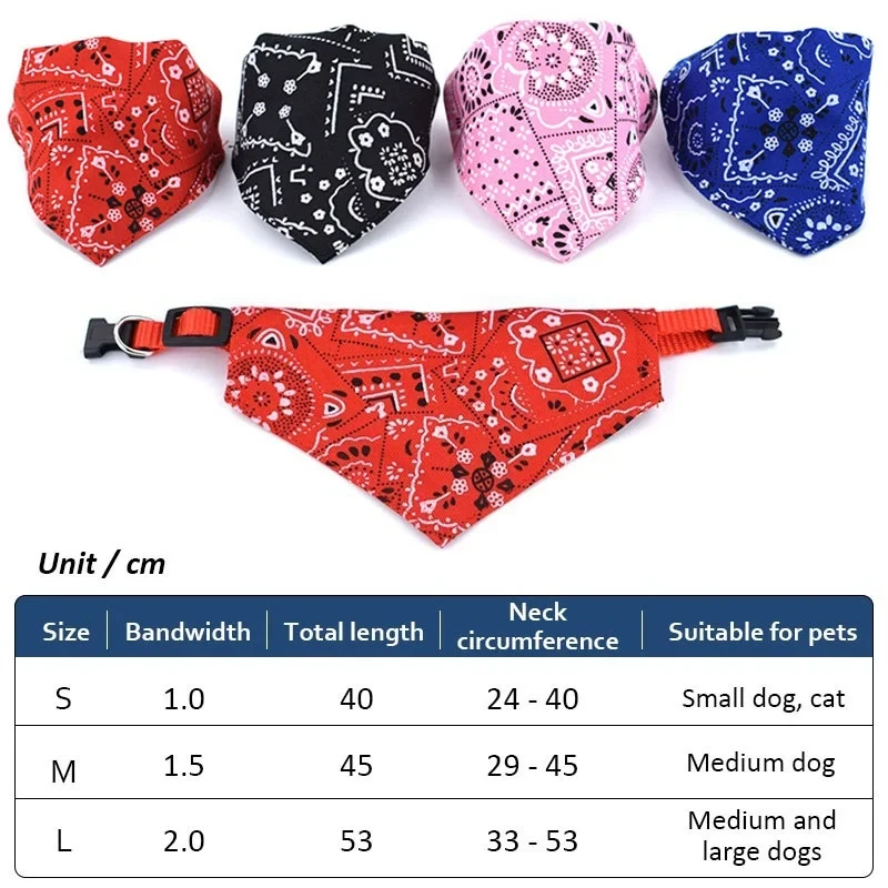 Cat Collar Lovely Adjustable S/M/L Size Dog Cat Necktie Pet Triangular Saliva Tie Scarf Dog Bandana Collar With PU Leather