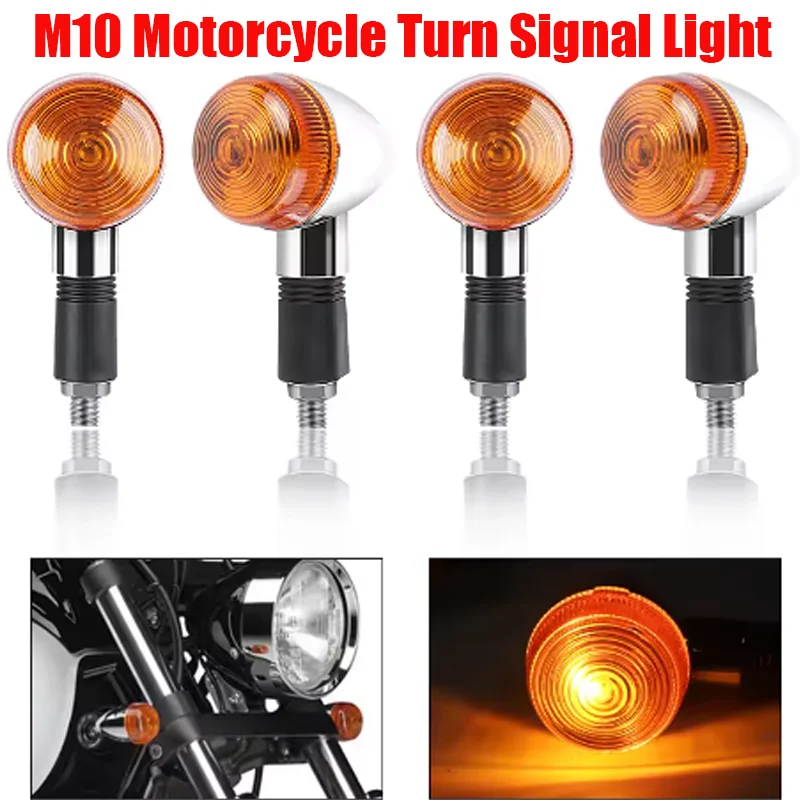 Universal M10 Motorcycle Turn Signal Light 12V Side Direction Indicator Lamp For Honda Yamaha Chooper Scooter Cruiser Cafe Racer