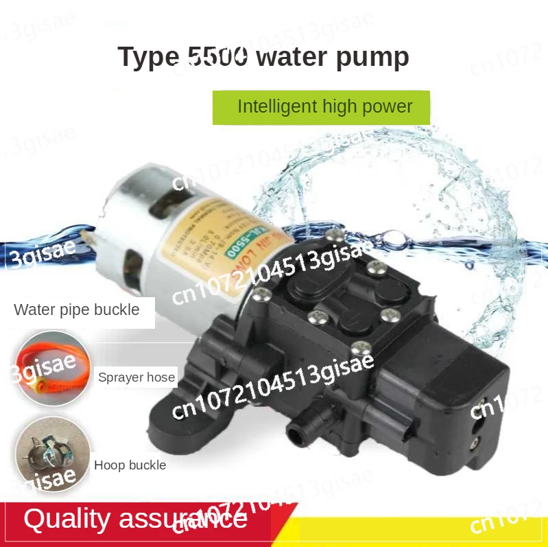 12V Electric Sprayer Diaphragm Pump Small Motor Water Pump YJL2203/5500 Type Internal Return Intelligent High Power