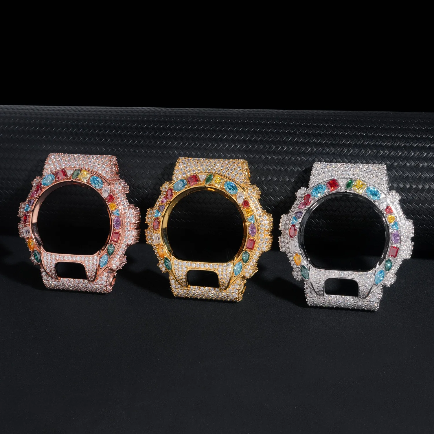 

DW6900 Аксессуар для часов, серебро 925, многоцветный корпус для часов с муассанитом, сертификат GRA