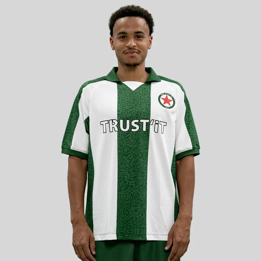 2026/27 Red Star Paris Unisex Polo Collar Football Jersey, Mesh Breathable 3D Print Shirt, Men Summer Sport Quick Drying Jersey