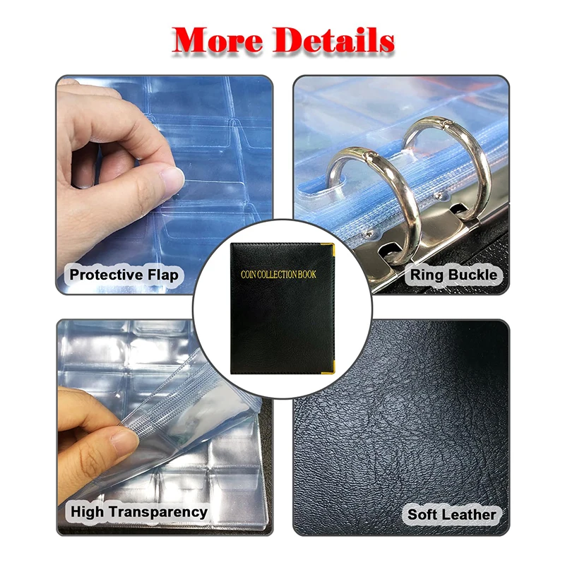 Portamonete collezione di monete Album 360 tasche piccoli distintivi organizzatore di denaro borse portaoggetti per U.S.Pennies Dimes Nickels Quarters