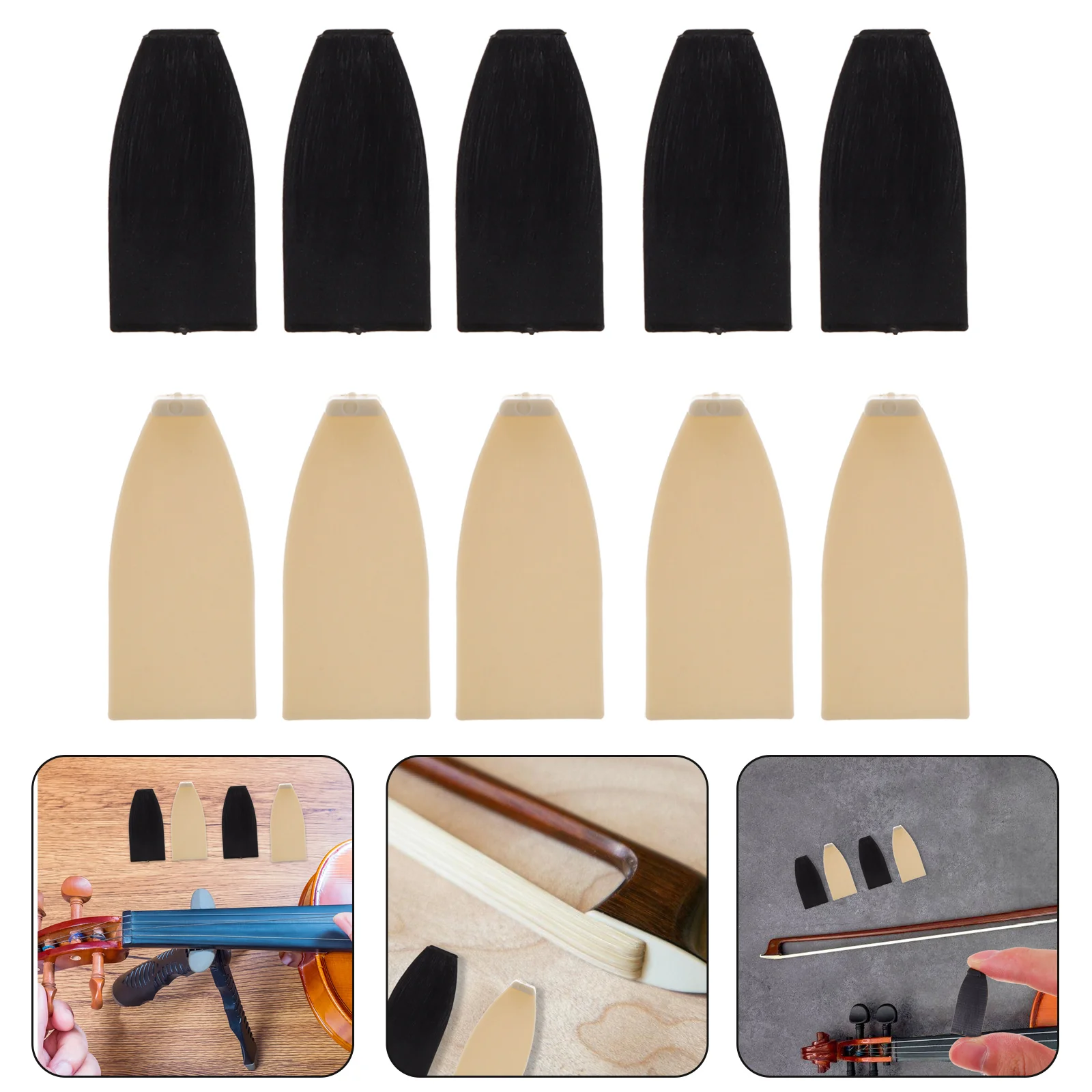 

10 Pcs Cover Bow Accessories Cello Component Violin Horsetail Protector Tips Stringed Instruments Parts Cushion