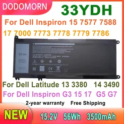 DODOMORN 33YDH Laptop Battery For Dell Inspiron 15 7577 7588 17 7773 7778 7779 7786 G3 3579 5587 3779 7588 P30E P71F Series 56Wh