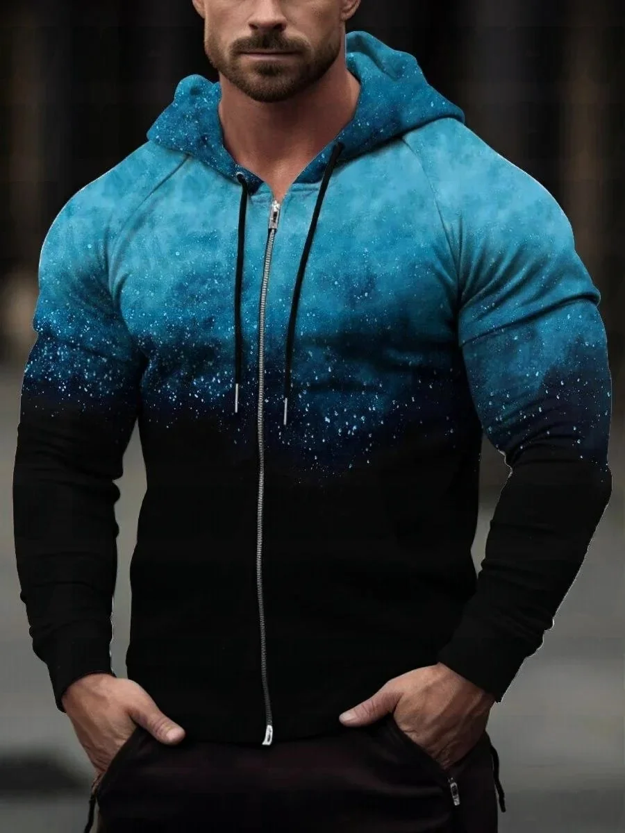 Men's Psychedelic Art Magic Mushroom Trippy Hippie Casual Print Leaf Zip-Up Hoodie Sweatshirt Roupas Masculinas