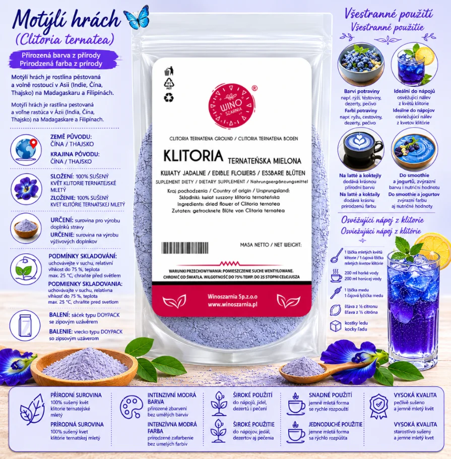 Fotografia 6: Chá de Flor Azul de Ervilha Borboleta Matcha Clitoria 25g