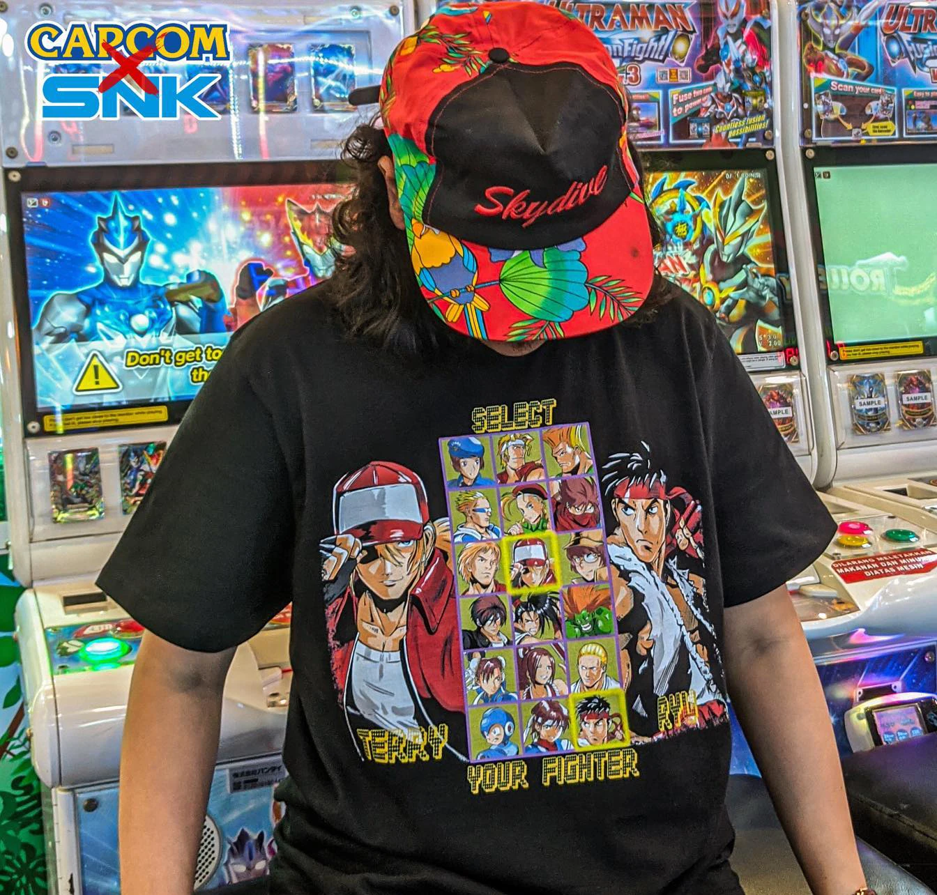 

Small Collar ort Sve Bla Tee SNK Vs Capcom Street Fighter Rap Sle T-irt High Street Faion Casual Wear
