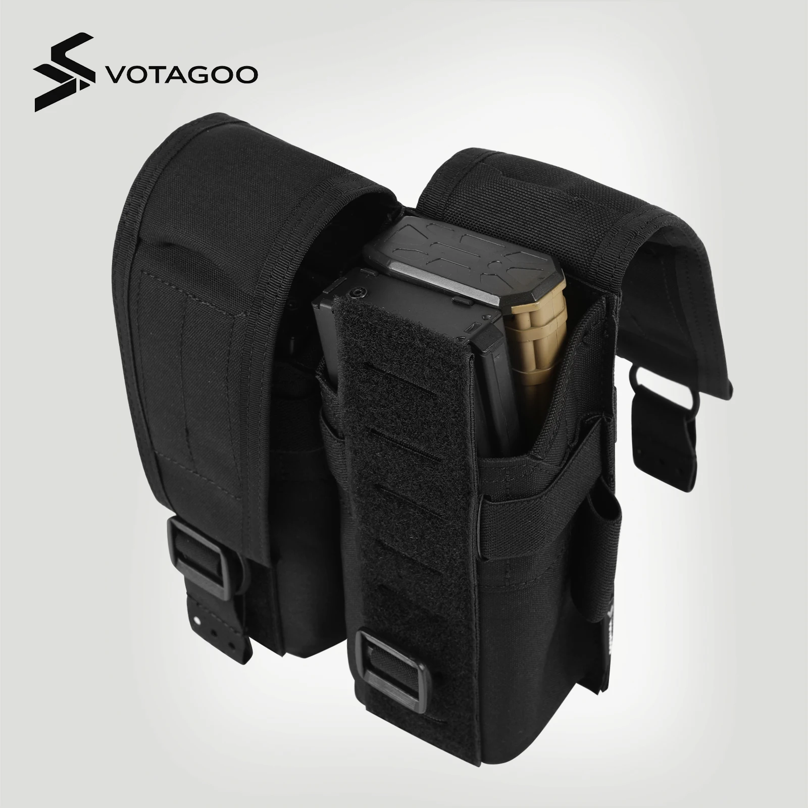 VOTAGOO AK Magazintasche Dual Molle Taktische Magazintasche für Outdoor Airsoft Jagd Schießweste Träger – Detail 2