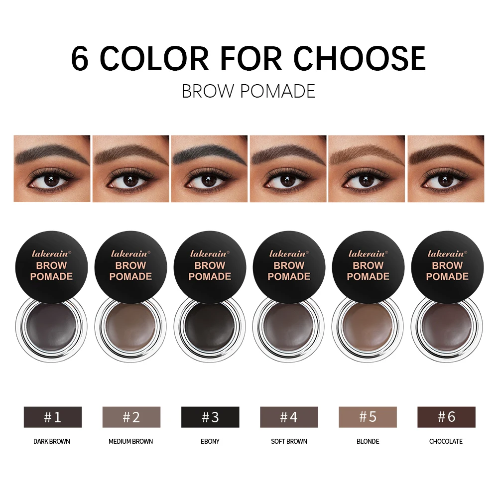 Lakerain 6 สีครีมทาคิ้ว Wild Eyebrow Brow Paste ยาวนานกันน้ํา Sweatproof ไม่ง่าย Smudge Eyebrow GEL