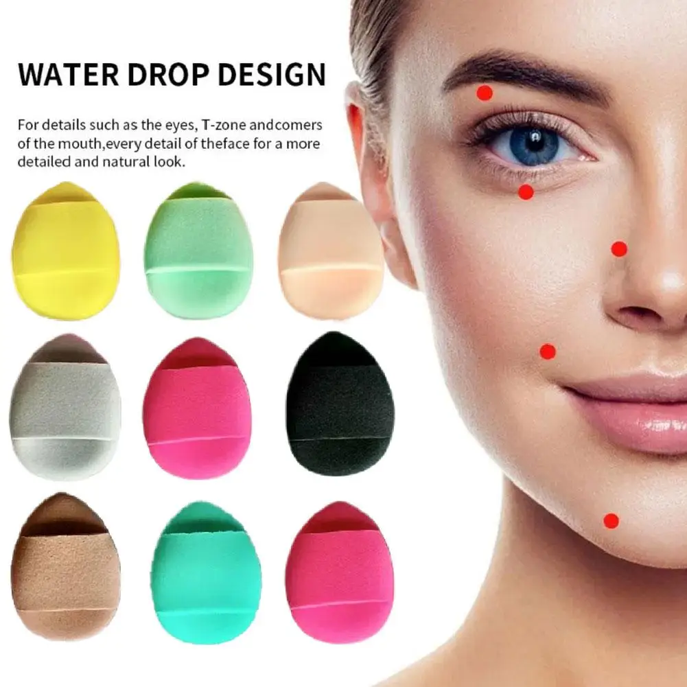 1 stücke Nicht Latex Schwamm Fingertip Puderquaste Mini Lose Pulver Air Kissen Puff Farbe Zufällig Highlighter Concealer Puff Frauen