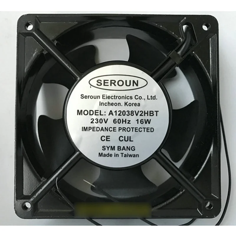 

M New SEROUN A12038V2HBT 230V 16W 50/60Hz 2-wire cabinet cooling fan#QW
