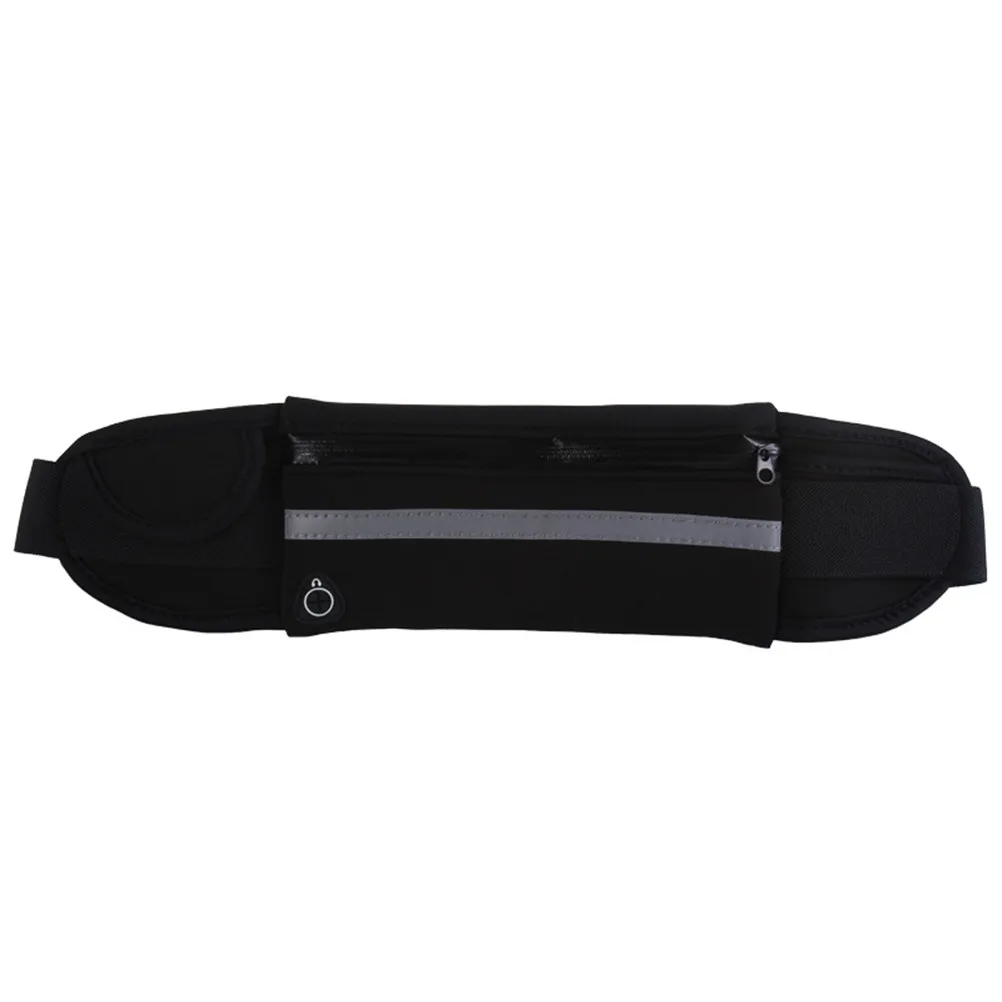 

Waterproof Waist Pack Adjustable Running Belt for Sports Jogging Cycling Travel Phone Key Holder Black Reflective Safety Strip