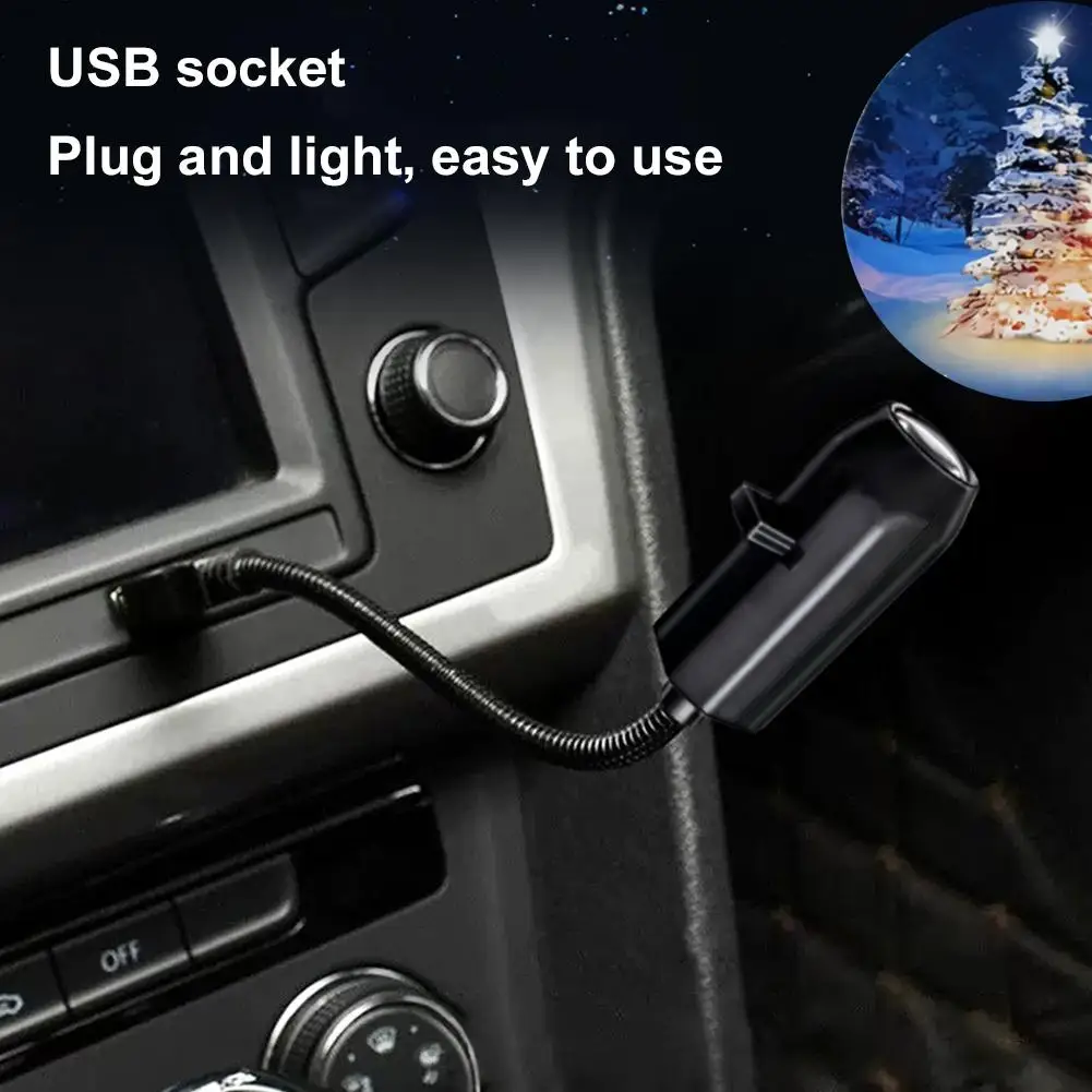 Christmas Projector Light With Xmas Tree 360° Rotatable USB-Powered LED Projector For Home Christmas Party Decoration Acces C6I8