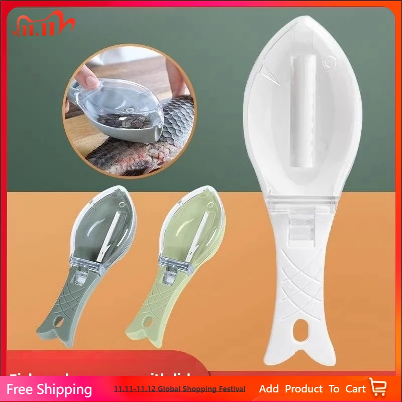 مقياس السمك، يدوي مع غطاء، مكشطة مقياس السمك المنزلية، أداة مقاومة للرذاذ وغير تالفة لضرب موازين السمك