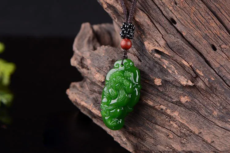 Xinjiang Hotan Jade Jasper Pendant Men's and Women's Overnight Wealth Recruitment Transfer Pendant Sweater Chain