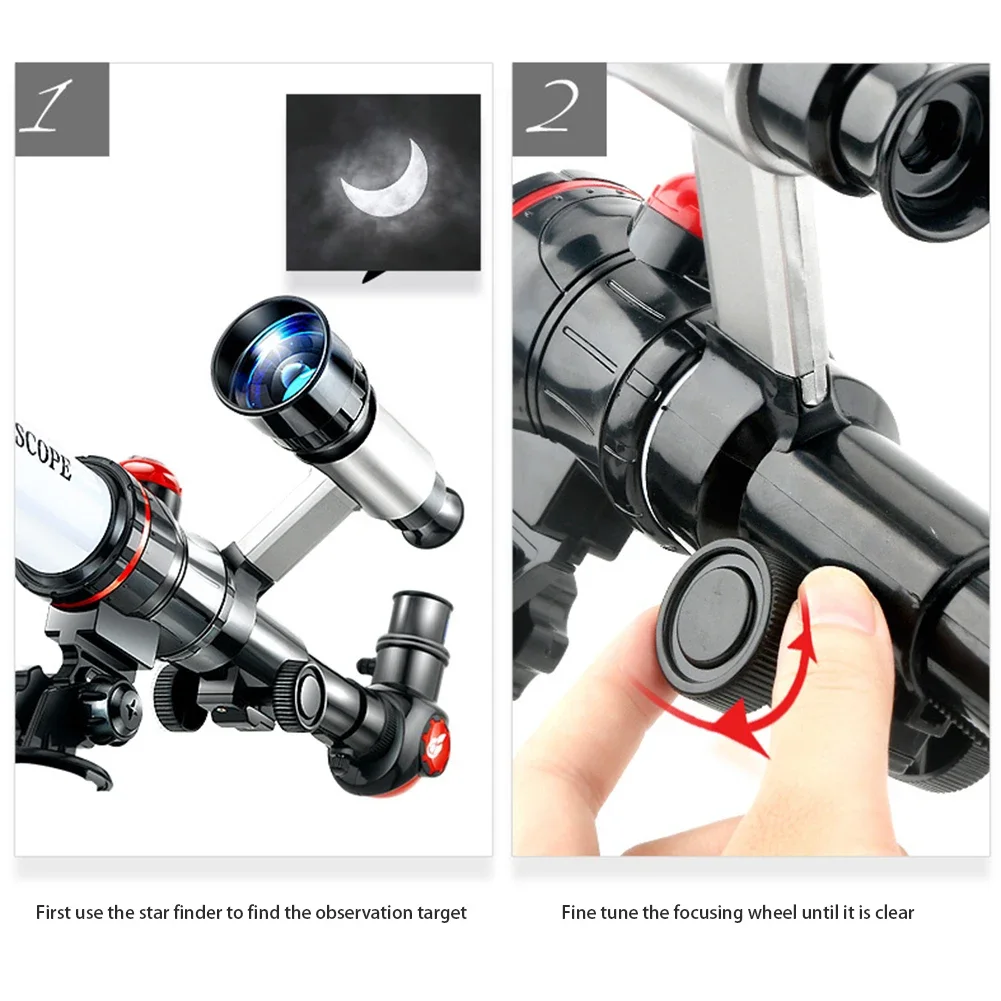 HD Telescope Professional Astronomical Telescope High Magnification Monocular Kids Science Experiment Binoculars Teaching