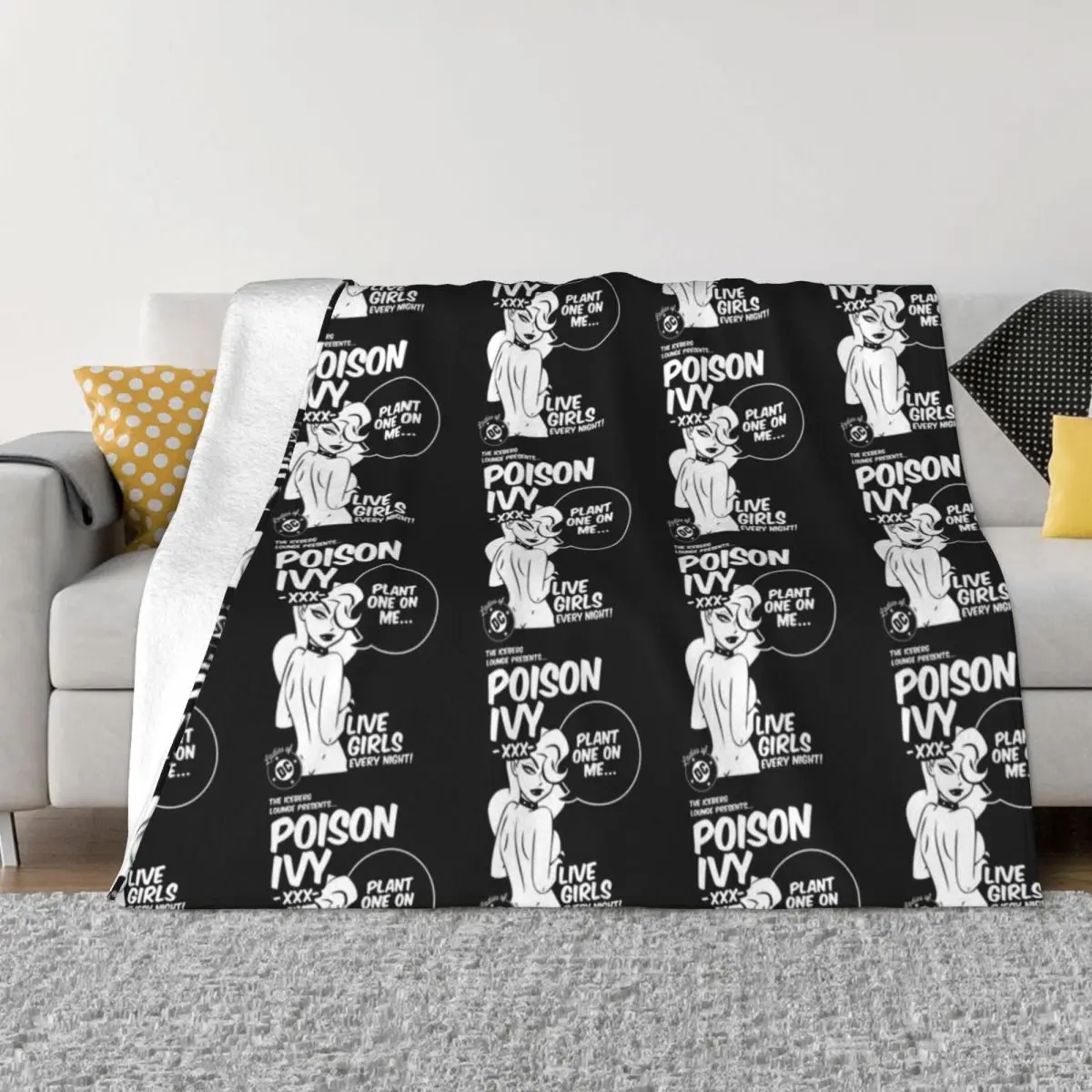 Ladies of DC - Poison Ivy T-Shirt Throw Blanket Flannel Blanket Soft Bed Blankets Christmas