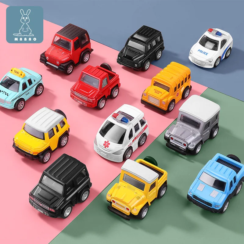 

Inertial Regenerative Driving Alloy Car 4-Piece Set, Off Road, Pickup,Sports Car, Police Car, Mini Cute Car, Children's Toy,XT36