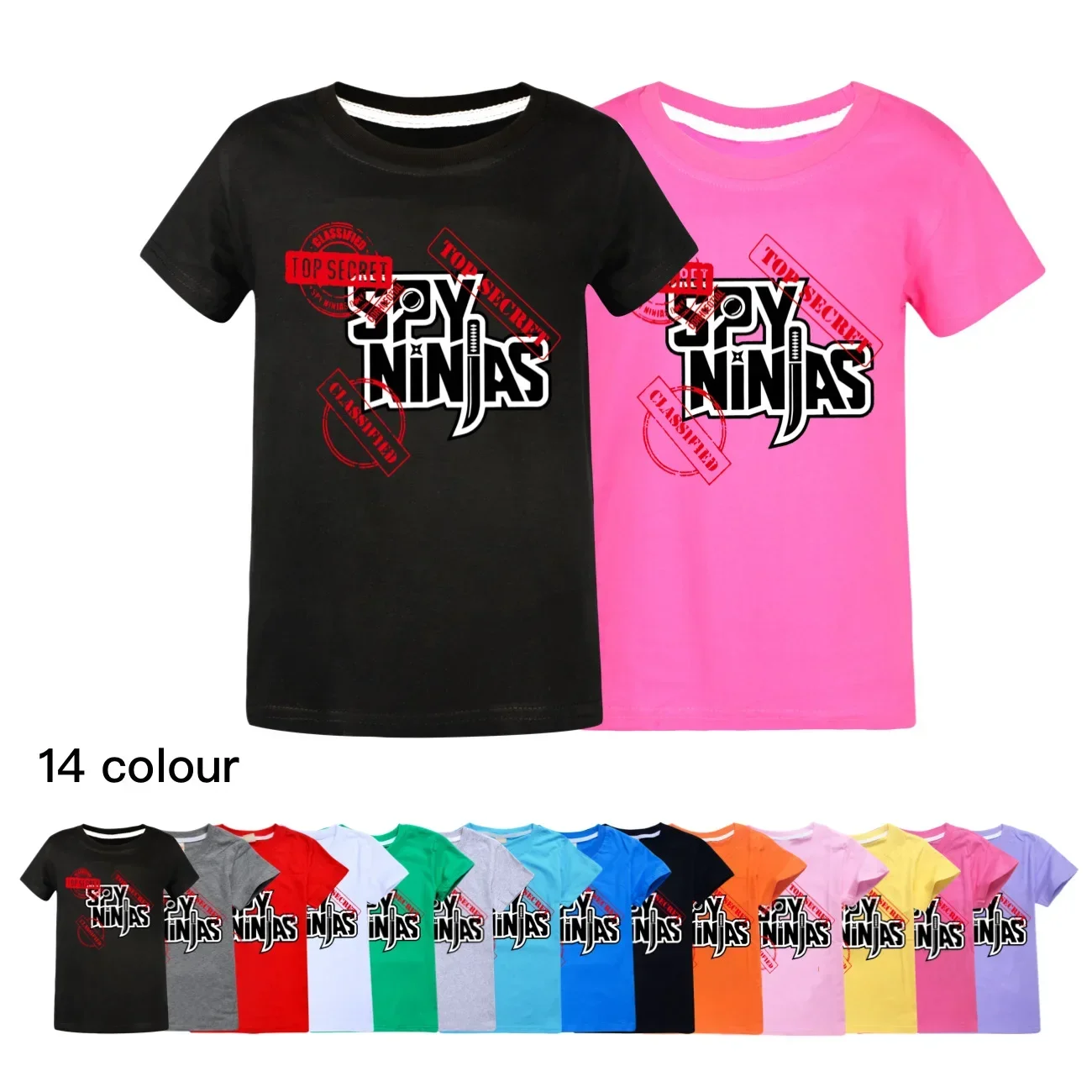 kids SPY NINJAS T-shirt New Fashion Boys Children's Clothing Girls Tees Clothes Printed Cartoon Casual Christmas Tops3282