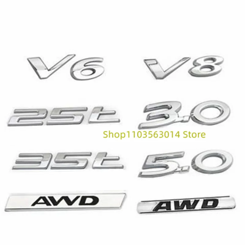 Letter Emblem Chrome Gloss Black ABS 3.0 5.0 V6 V8 20T 25T 30T 35T for XJ F-TYPE F-PACE E-PACE Badge Fender Trunk Logo