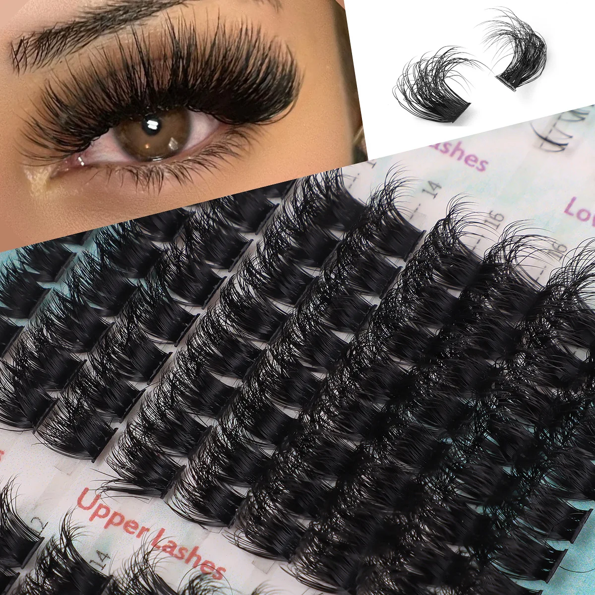 DIY Segmented Single Cluster of Lower Eyelashes 30D + 40D/80D + 100D Mixed Eyelashes Book Wholesale